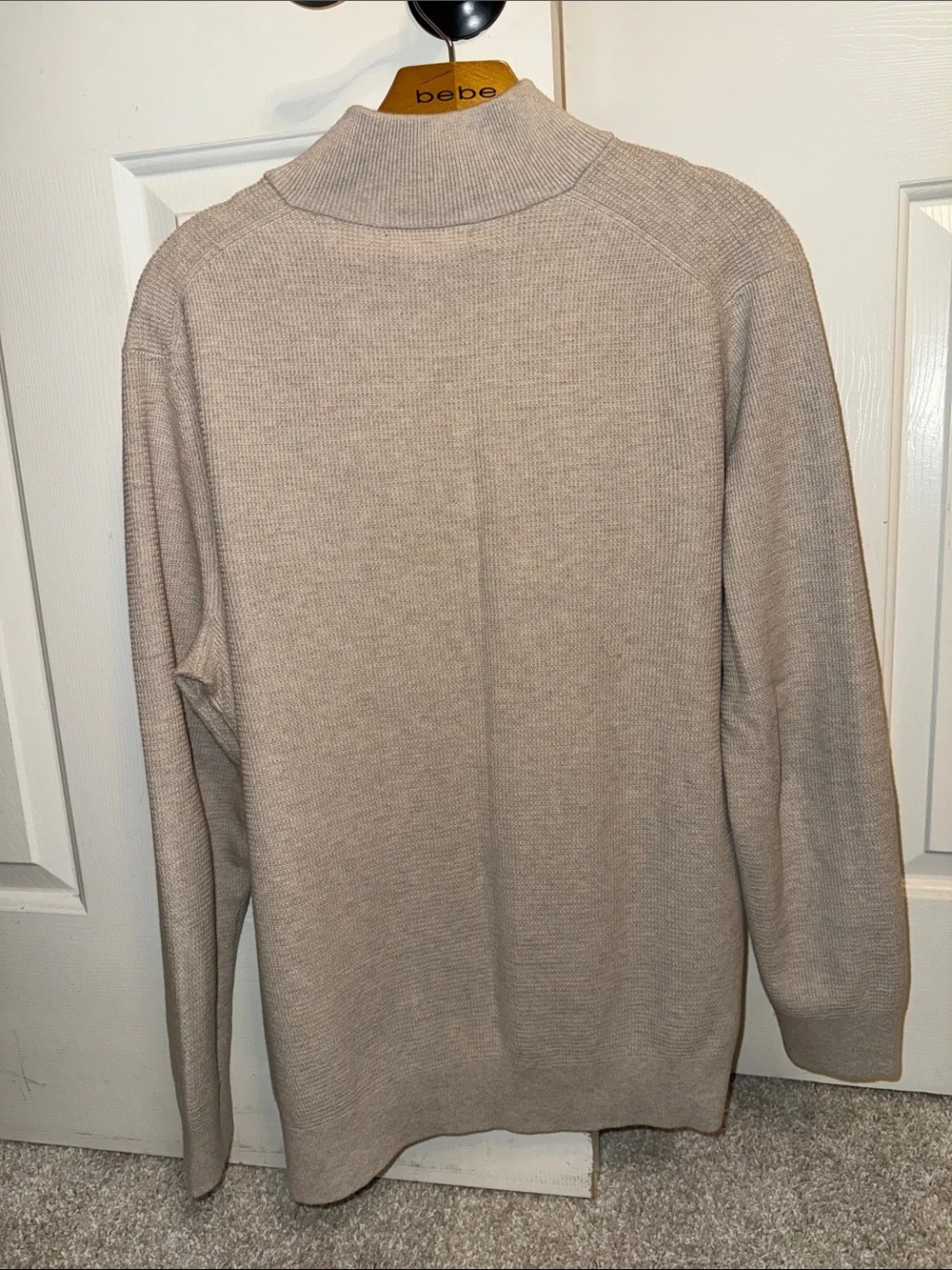 Banana Republic Men’s Quarter-Zip Sweater in Light grey/ Taupe